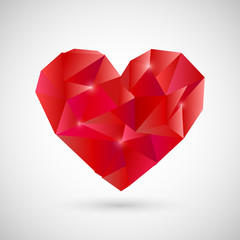 Red polygonal heart