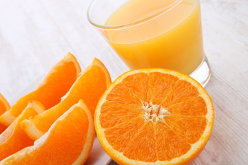 Fresh Oranges and Juice
