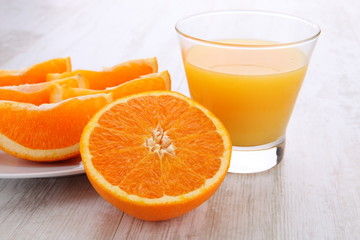 Fresh Oranges and Juice