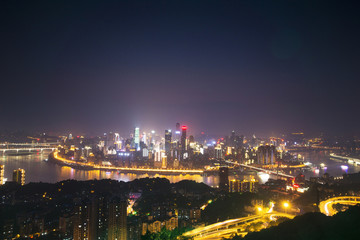 panoramic skyline and cityscape of modern city,chongqing