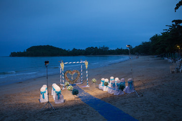 Wedding decorate in dusk