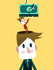 Obraz premium Greed ideas with money trap. Risk investment. vector