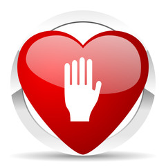 stop valentine icon hand sign