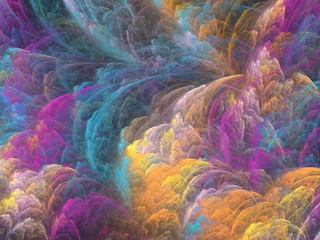 Abstract shapes made of fractal textures.