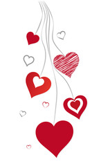 Hängende Herzen Liebesgruß, Vektor