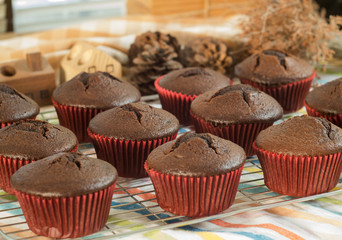 Homemade muffins chocolate cupcake dessert