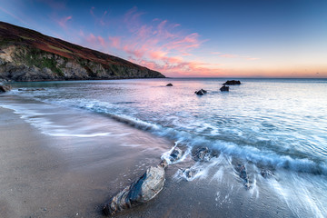 Hemmick Beach on the Cornwall coast near Boswinger