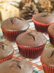 Homemade muffins chocolate cupcake dessert