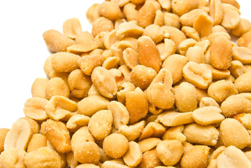 heap of tasty peanuts closeup