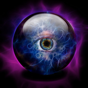 Crystal Ball with all seeing eye