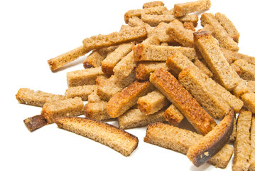 heap of crackers on white