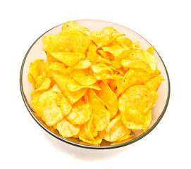 chips in a glass bowl