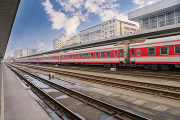 Fototapeta premium train in train station