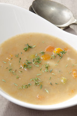 scotch broth soup with fresh thyme