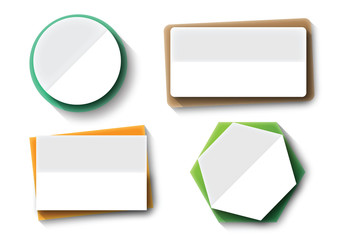 office working object business paper note stationery memo reminder banner tag frame boarder, school study, illustration vector design