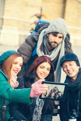 Group Of Friends Taking Selfie