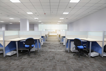 modern office interior with table and desk