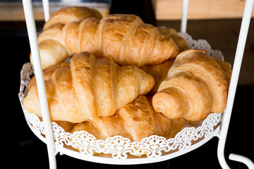 croissant bread on buffet line