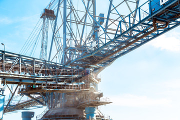 Mining machinery in the mine