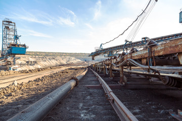 Mining machinery in the mine