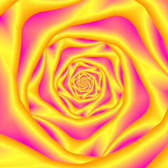Spiral Rose in Yellow and Pink