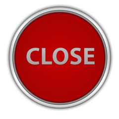 close circular icon on white background