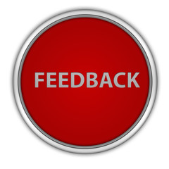 Feedback circular icon on white background