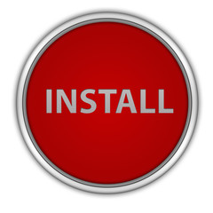 Installation circular icon on white background