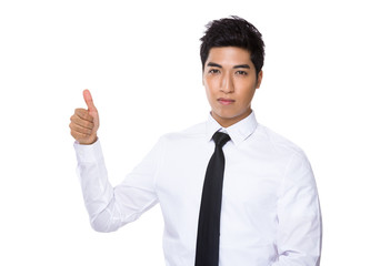 Businessman with thumb up