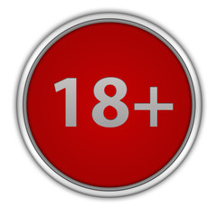 Obraz premium 18+ circular icon on white background