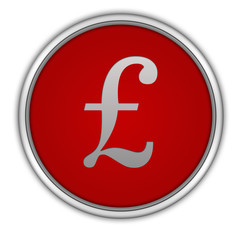 Pound circular icon on white background
