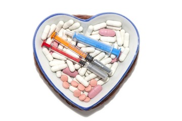 Porcelain bowl with drug treatment for the disease