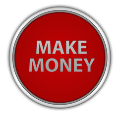 Make money circular icon on white background