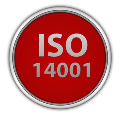 Iso 14001 circular icon on white background