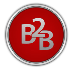 B2B circular icon on white background