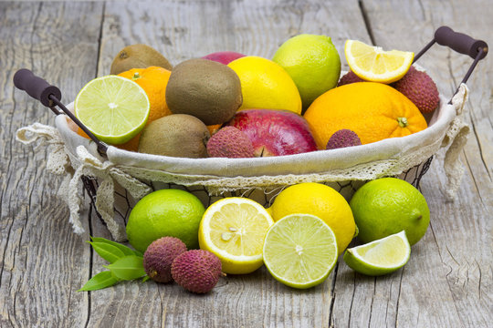fresh fruits in a basket