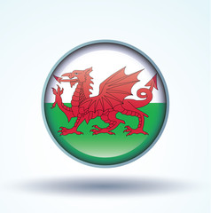 Flag set of Wales, vector illustration
