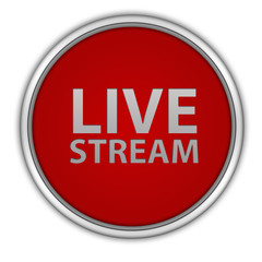 Live stream circular icon on white background