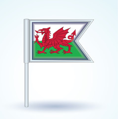 Flag set of Wales, vector illustration