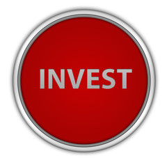 Invest circular icon on white background