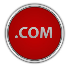 Com circular icon on white background