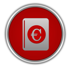 euro money book circular icon on white background