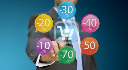 Businessman shopping online