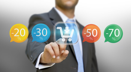 Businessman shopping online