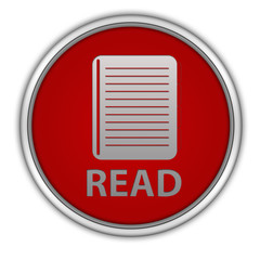 Read circular icon on white background