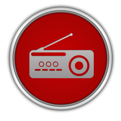 Radio circular icon on white background