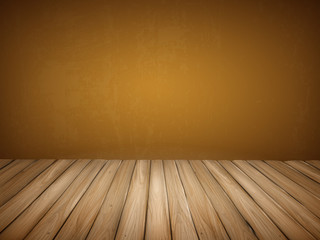 empty interior wall with wooden floor