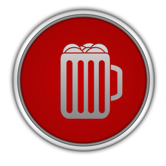 Beer circular icon on white background