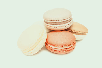 Retro Photo Of Sweet French Macaroon Pile