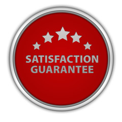 Satisfaction guaranteecircular icon on white background